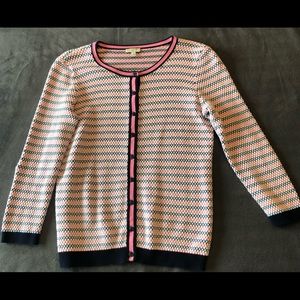 Adorable Talbots Blue & Pink Button Up Sweater S Small Excellent Condition